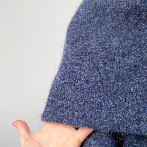 🍂 Dark Blue Off-Shoulder Chunky Mohair Knit Sweater by Acne Studios - Picture 6 of 9